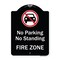 Signmission Designer Series-No Parking Or Standing Fire Zone With Graphic, 24" x 18", BW-1824-9958 A-DES-BW-1824-9958 - alternate 1